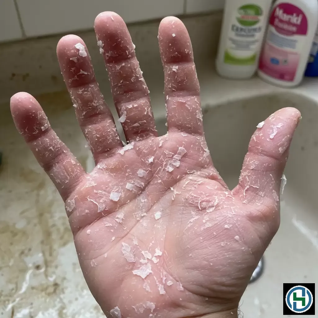 Các dấu hiệu kích ứng da tay phổ biến khi sử dụng nước rửa chén có nồng độ hóa chất cao