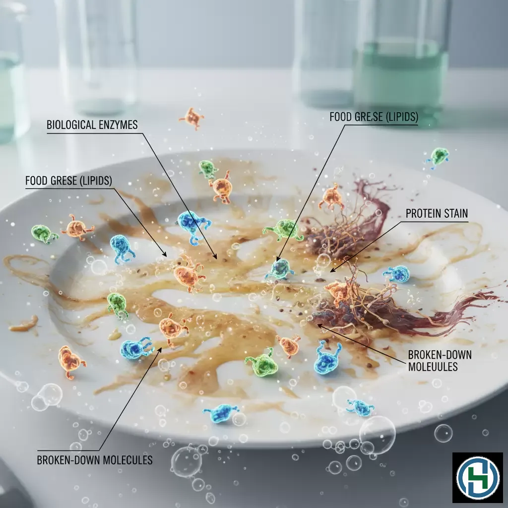 gemini_image_1770253608-1 Cơ chế enzyme sinh học giúp phân rã vết bẩn dầu mỡ một cách tự nhiên và hiệu quả