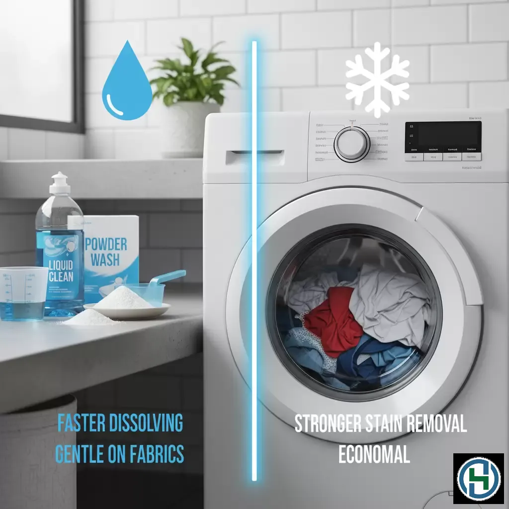 gemini_image_1770255535 Lựa chọn giữa nước giặt và bột giặt cho máy giặt cửa ngang là yếu tố then chốt để bảo vệ thiết bị