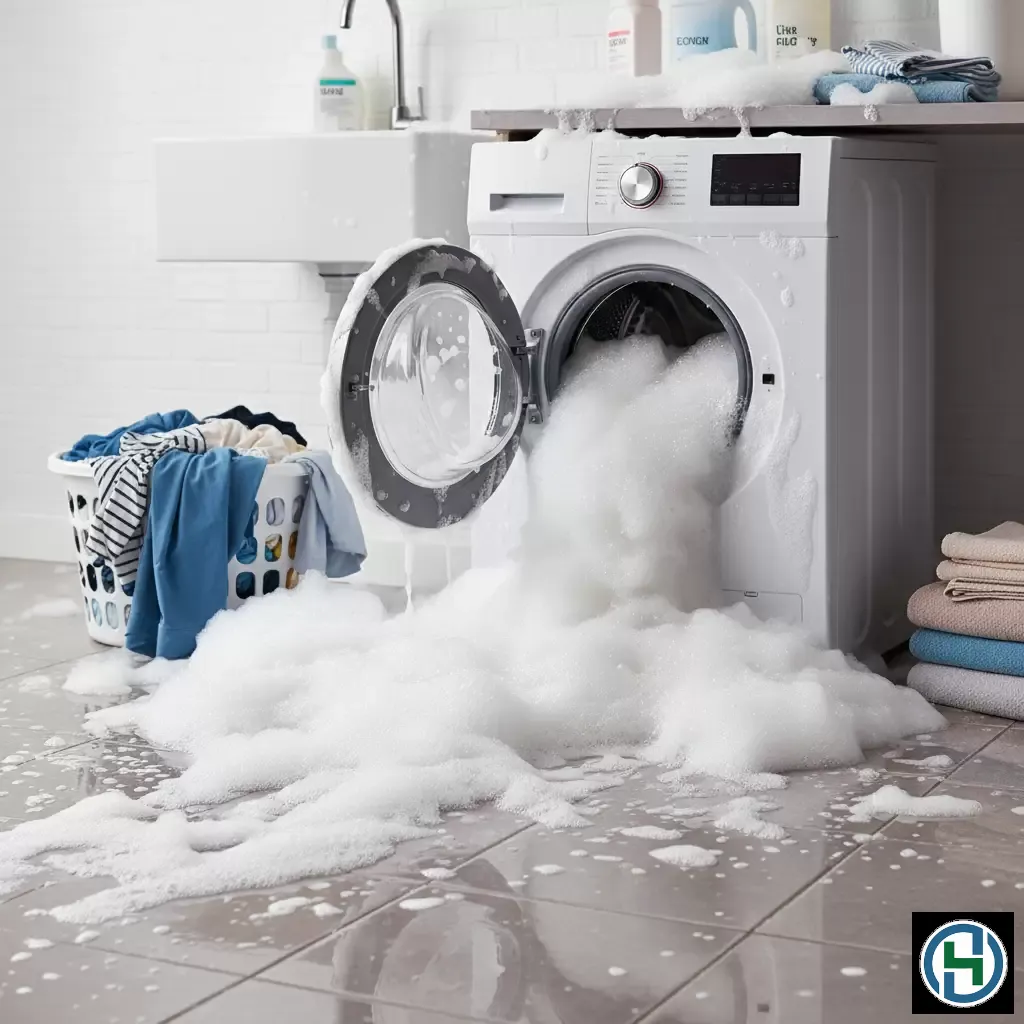 gemini_image_1770255536-1 Bọt xà phòng quá nhiều là tác nhân gây hại nghiêm trọng cho bo mạch điện tử của máy giặt cửa ngang