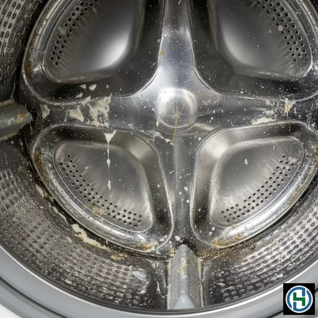 Máy giặt không được vệ sinh định kỳ là nguyên nhân khiến hóa chất tồn đọng trên quần áo