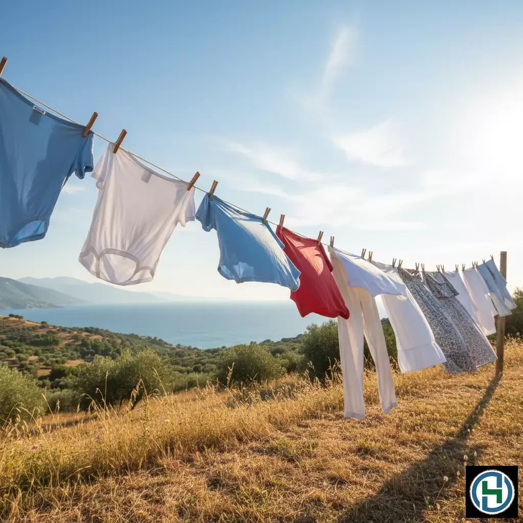 Phơi quần áo dưới ánh nắng tự nhiên giúp khuếch tán mùi hương nồng nặc hiệu quả