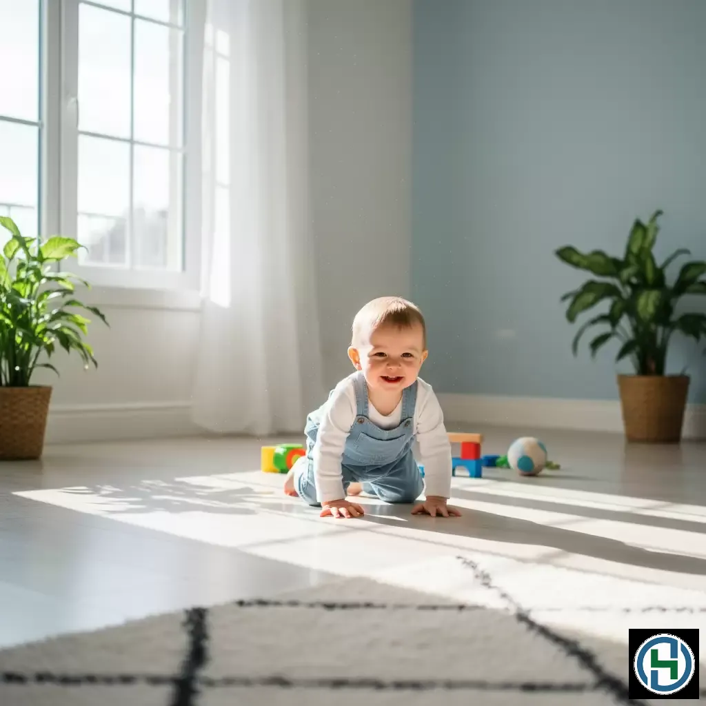 gemini_image_1770256166 Sàn nhà là không gian vui chơi và khám phá quan trọng của trẻ nhỏ