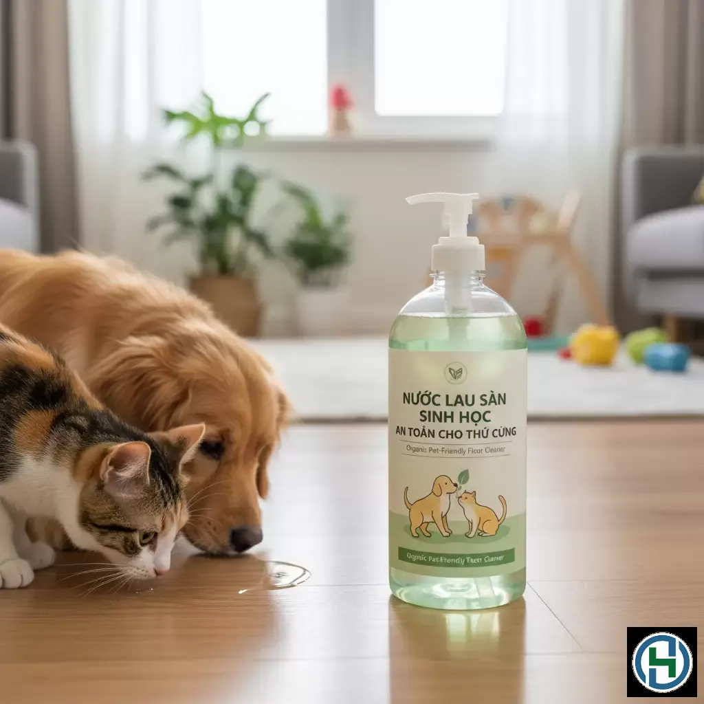 gemini_image_1770257099 Lựa chọn nước lau sàn sinh học giúp bảo vệ sức khỏe cho vật nuôi và gia đình