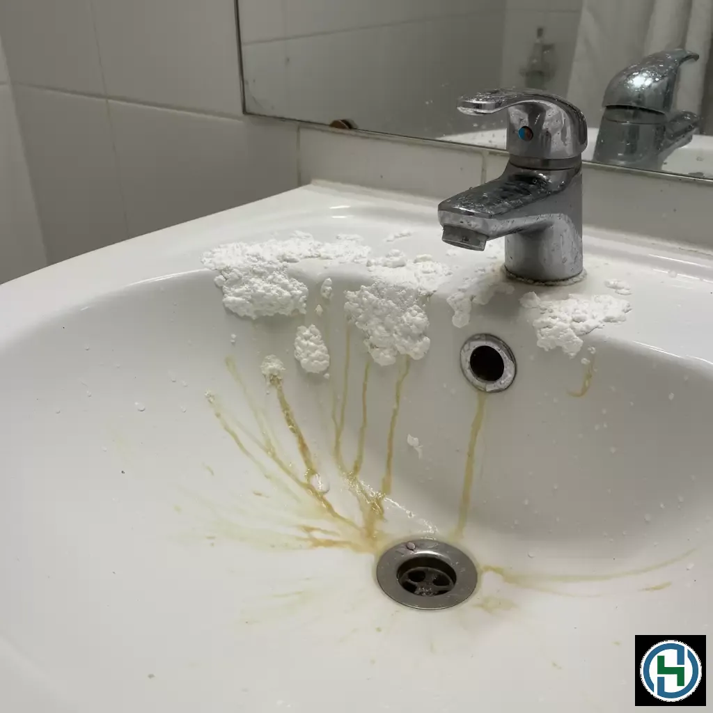 gemini_image_1770257413 Nước lau kính không đủ mạnh để loại bỏ các vết cặn canxi cứng đầu trên thiết bị vệ sinh