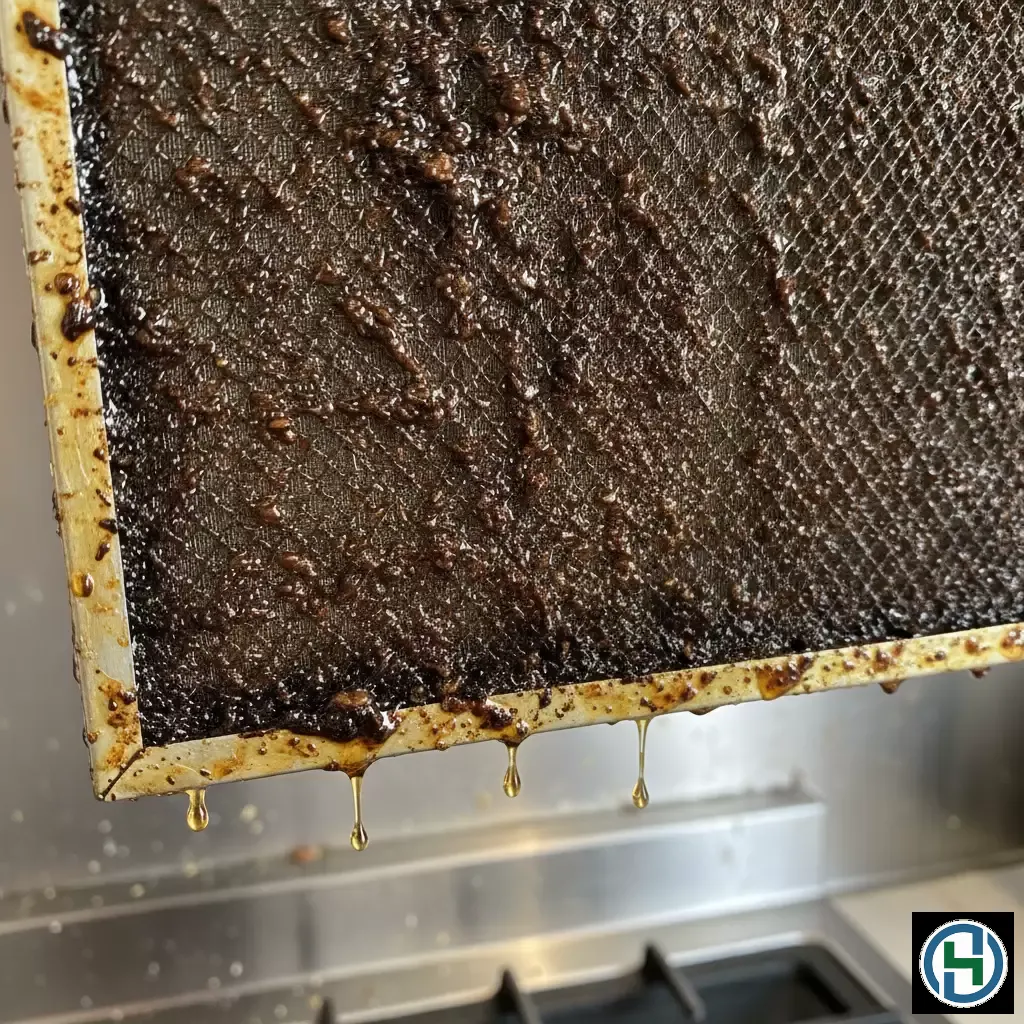 Lớp dầu mỡ tích tụ lâu ngày biến máy hút mùi thành ổ bẩn gây mất vệ sinh và giảm hiệu suất