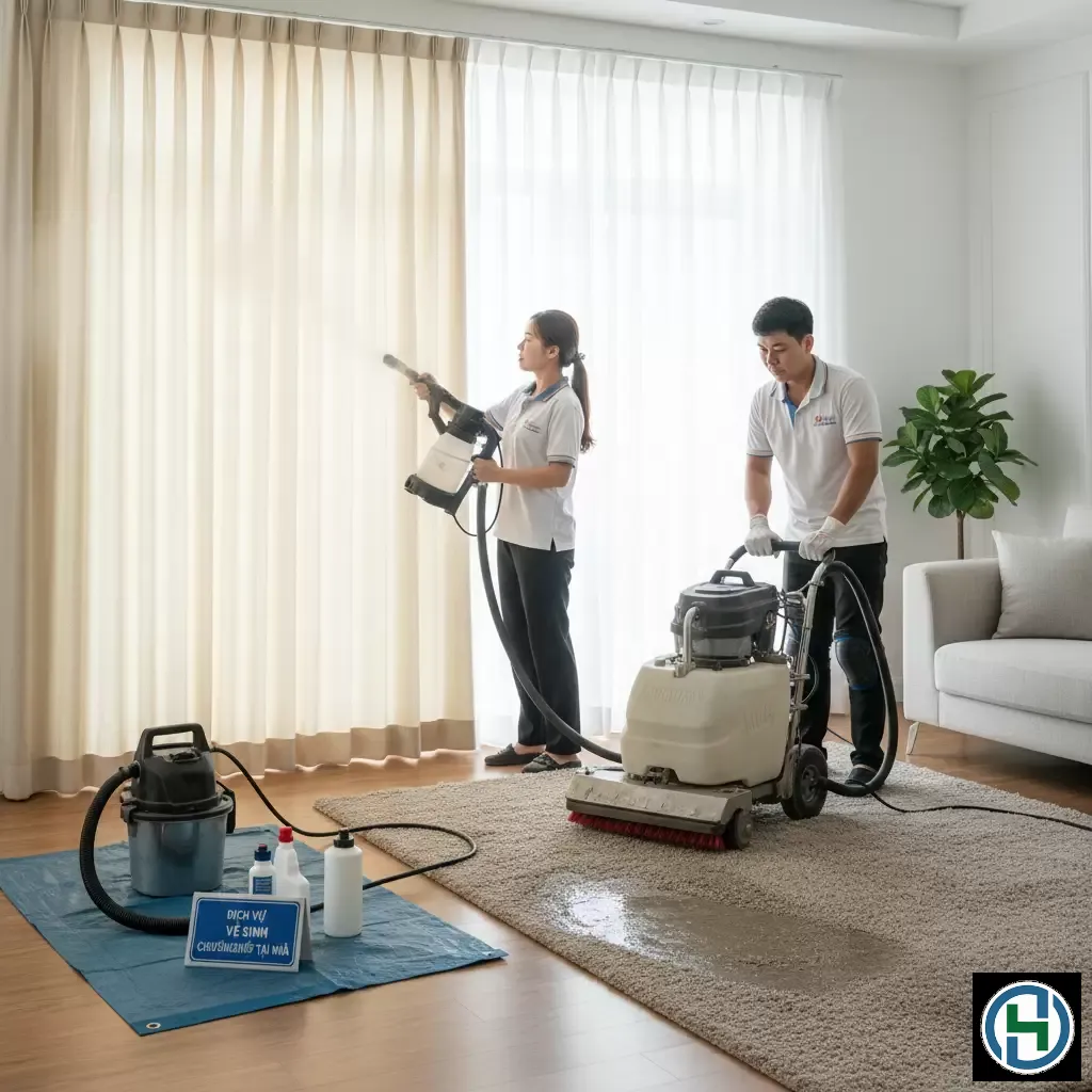 Vệ sinh rèm cửa và thảm trải sàn định kỳ giúp không gian sống trong lành và sang trọng hơn