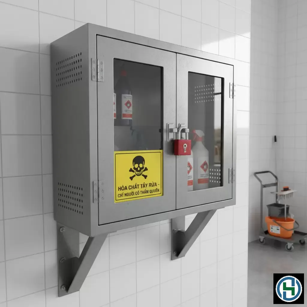 gemini_image_1770260604-1 Lưu trữ hóa chất trong tủ có khóa giúp ngăn ngừa tai nạn ngoài ý muốn cho trẻ em