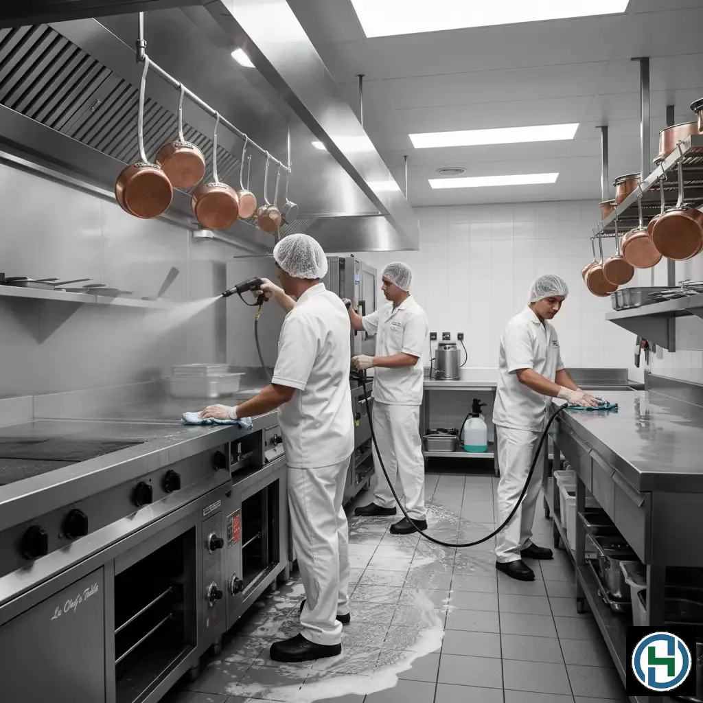 gemini_image_1770263576 Duy trì quy trình vệ sinh bếp nhà hàng chuẩn an toàn vệ sinh thực phẩm là yếu tố cốt lõi của kinh doanh ẩm thực