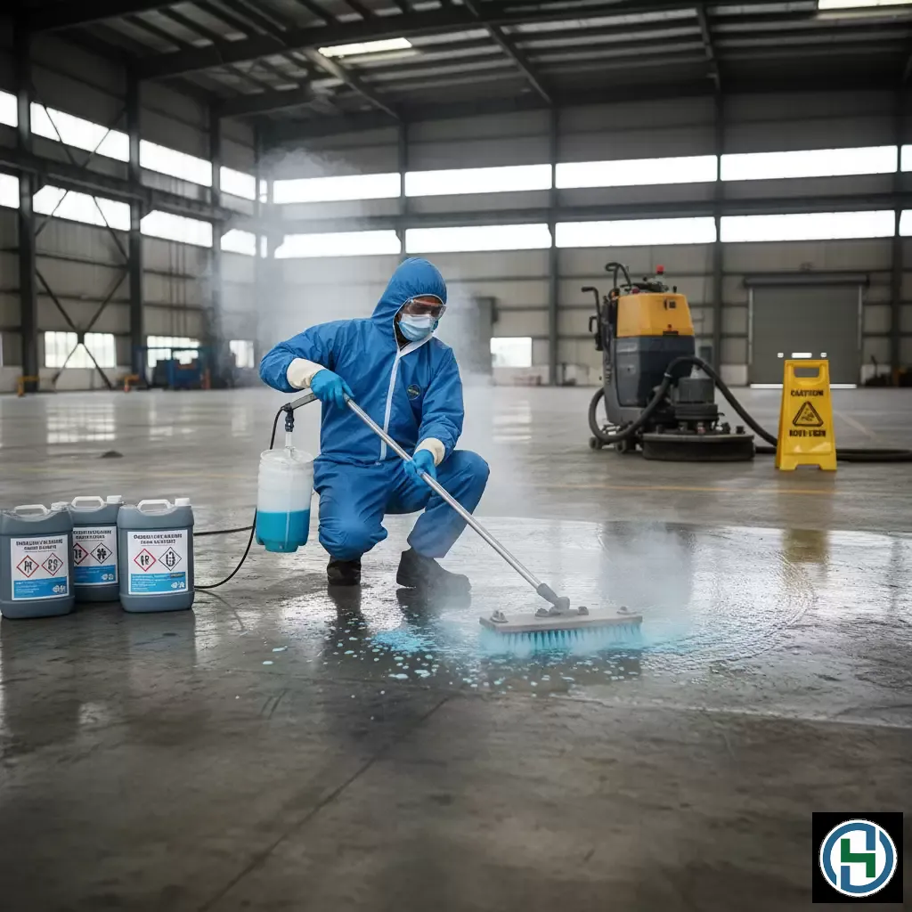 Sử dụng đúng hóa chất là yếu tố then chốt trong quy trình vệ sinh công nghiệp chuyên nghiệp