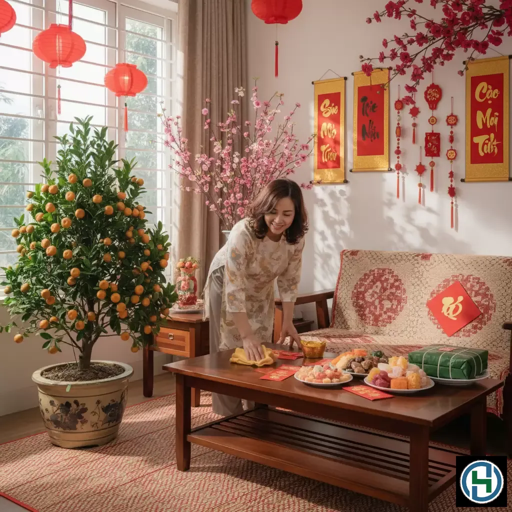 Vệ sinh nhà cửa sạch sẽ là bước đầu tiên để đón một cái Tết sung túc và may mắn