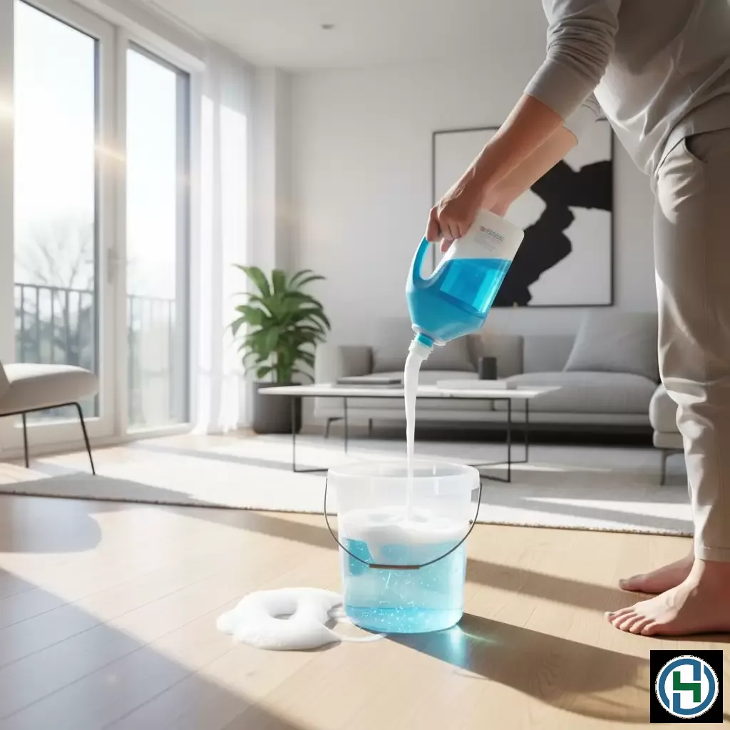 gemini_image_1770270567 Việc nắm vững cách pha loãng nước lau sàn đúng tỷ lệ cho từng khu vực giúp bảo vệ không gian sống