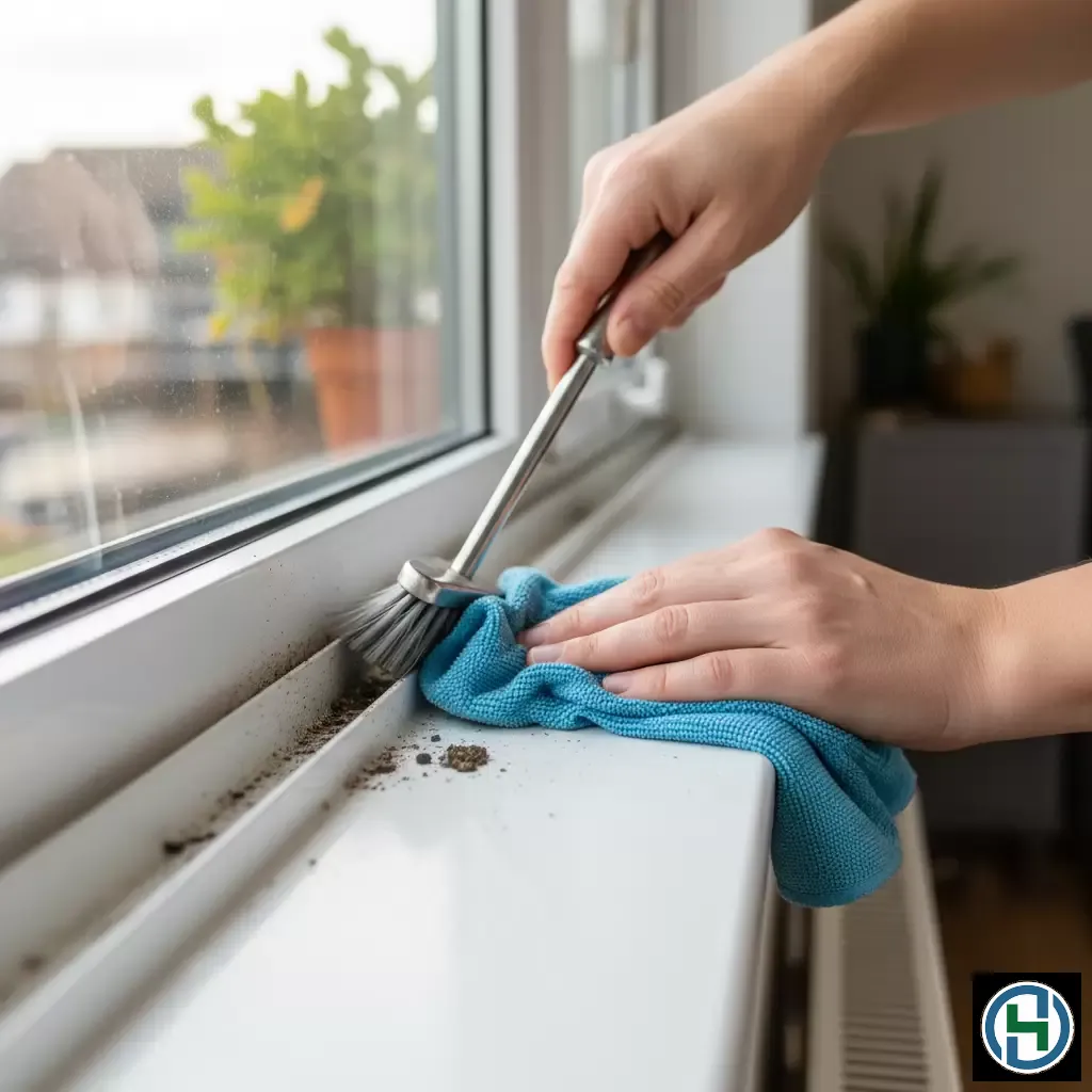 Làm sạch khe cửa sổ là bước quan trọng không nên bỏ qua