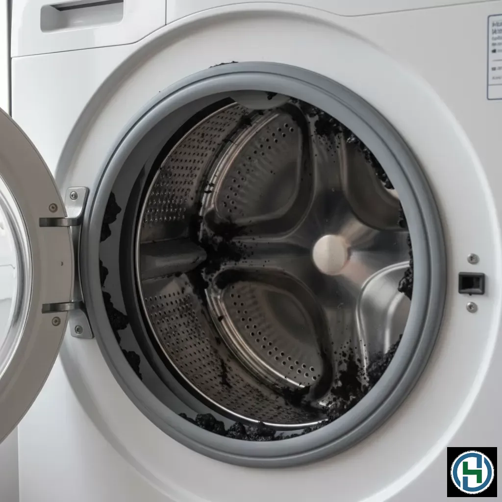 Nấm mốc tích tụ bên trong lồng giặt gây ảnh hưởng đến sức khỏe và chất lượng quần áo