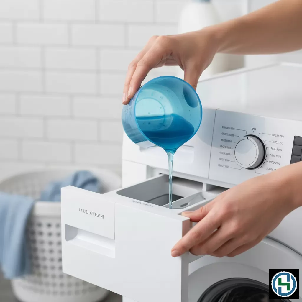 Sử dụng lượng nước giặt vừa đủ giúp hạn chế cặn bẩn tích tụ trong lồng giặt