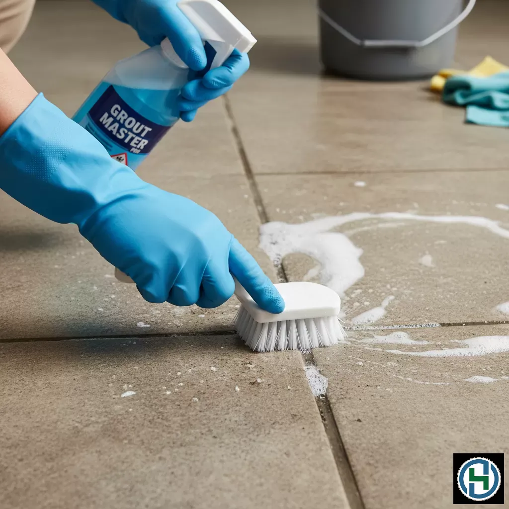 Thực hiện vệ sinh đường ron gạch đúng quy trình giúp duy trì độ bền cho sàn nhà