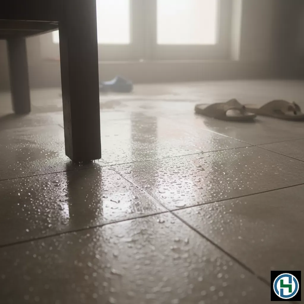 Hiện tượng sàn nhà đổ mồ hôi gây khó chịu và mất vệ sinh trong mùa nồm