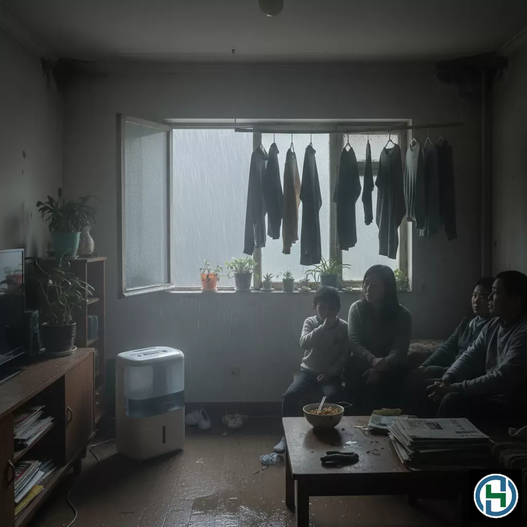 Việc đóng kín cửa khiến hơi ẩm tích tụ và không gian sống trở nên bí bách