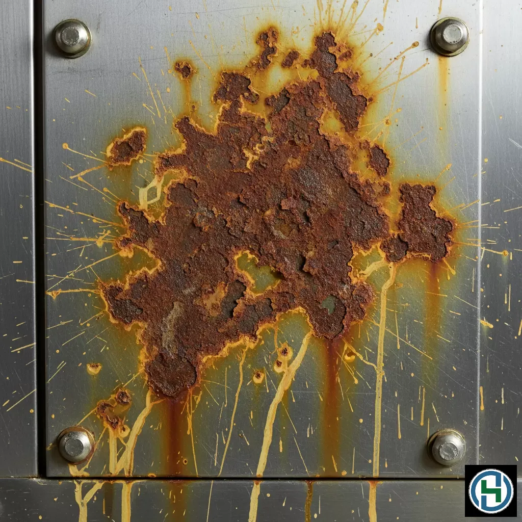 Dấu hiệu bề mặt inox bị ăn mòn và xỉn màu do sử dụng hóa chất sai cách