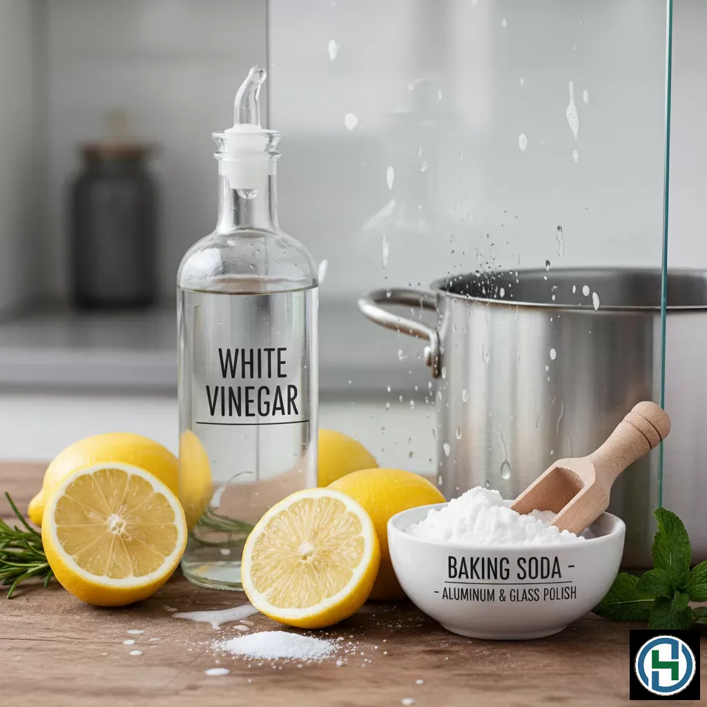 Các nguyên liệu tự nhiên như giấm và baking soda là giải pháp an toàn để loại bỏ vết ố