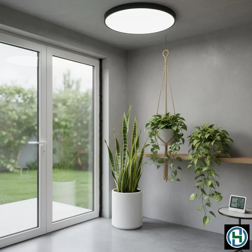 Cây xanh giúp lọc không khí và khử mùi tự nhiên cho không gian thiếu cửa sổ