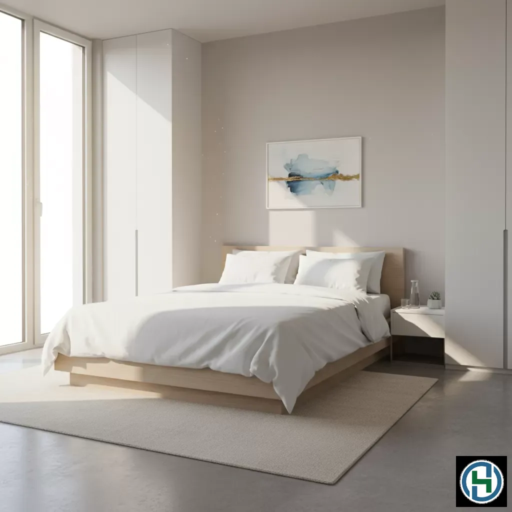 Không gian phòng ngủ sạch sẽ giúp cải thiện chất lượng giấc ngủ và bảo vệ sức khỏe toàn diện