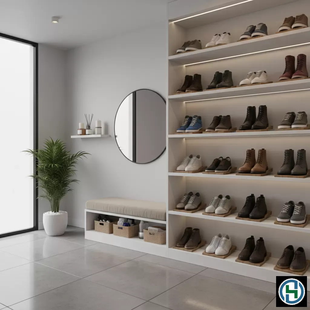 Khu vực để giày sạch sẽ tạo ấn tượng tốt và bảo vệ không gian sống