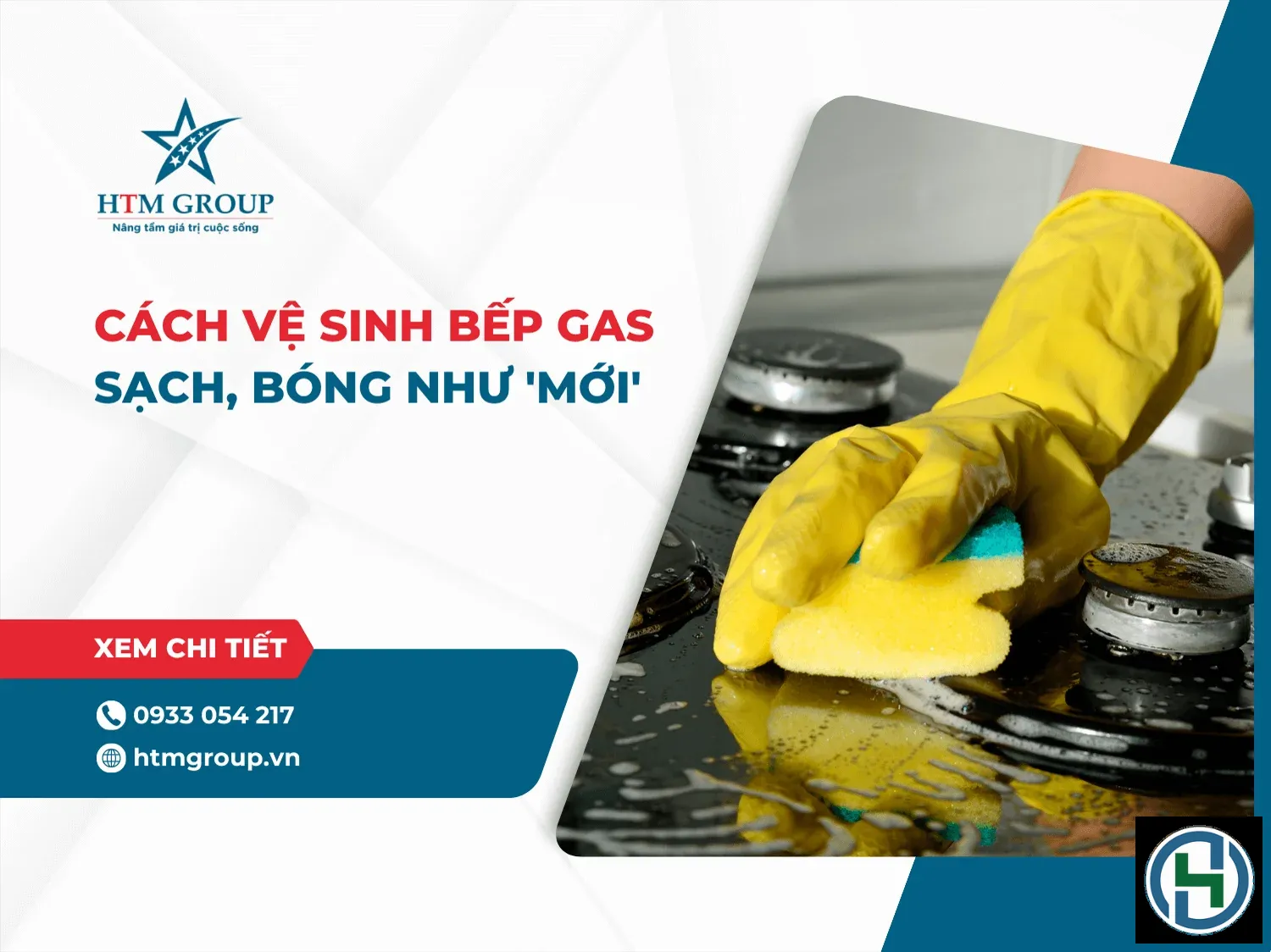 Một chiếc bếp gas sạch bóng mang lại cảm hứng nấu nướng và đảm bảo vệ sinh cho gia đình