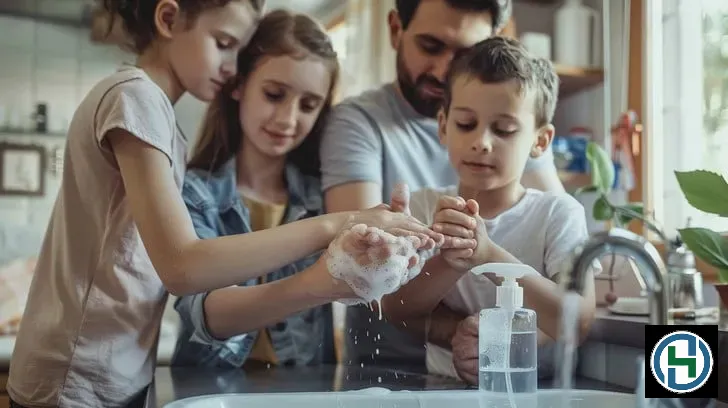 family-handwashing-together-stockcake Lựa chọn sản phẩm nhân đạo giúp bảo vệ sức khỏe và môi trường