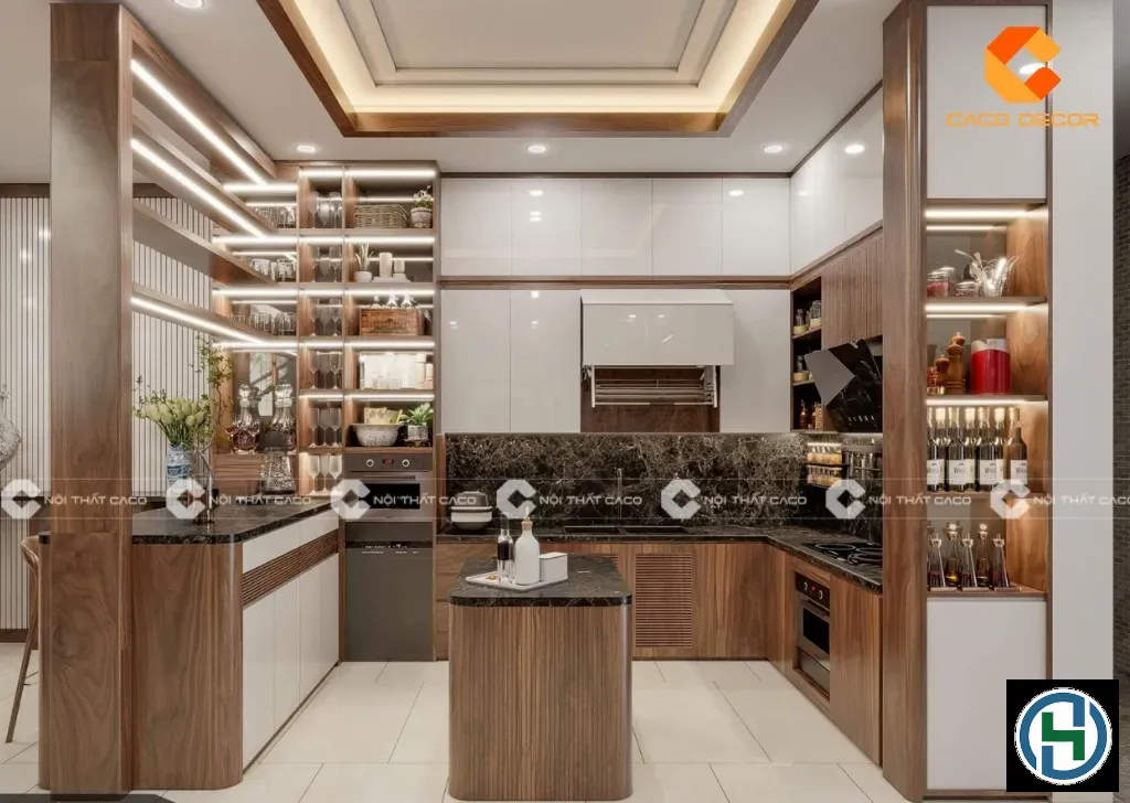 Gian bếp sạch sẽ đủ đầy là biểu tượng của sự ấm no và thịnh vượng trong năm mới